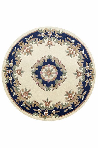 Blue cream round half moon - blue,
