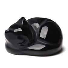 Black Cat Ornament Gifts Cat Figurine Ornaments Living Room Sleeping Cat Statue