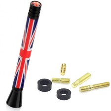 Rod Antenna UK Union Jack Red Blue Short Fits MINI COOPER S ONE CLUBMAN