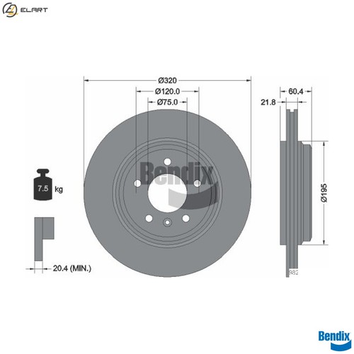 Brake disc bds1389 for - brake,