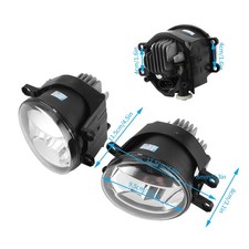 Pair Front Fog Lamp LED Foglight Clear Lens IP68 Auto Driving Light SLS