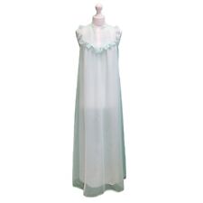 Vintage Baby Doll Nightie  1960s Pale Green Lace Trim Sheer Peignoir Women's
