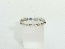 Ladies Solid 925 Sterling Silver Brilliant Cut Multi Gem Full Eternity Ring