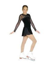 Chloe Noel Girls Black Figure Skating Competition Dress in Black Childs XSmall
