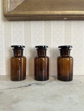 Set of 3 Vintage Amber Glass