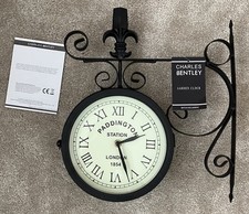 Charles Bentley Paddington Station Double Sided Outdoor Wall Clock
