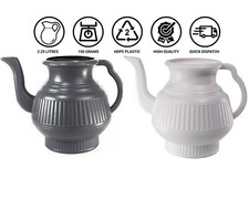 2 x Modern Bodna Lota Toilet Wash Jug 2.25 Litres HDPE Gray and White