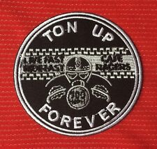 TON UP FOREVER CAFE RACER TT VINTAGE BIKE BIKER BSA AJS BADGE IRON SEW ON PATCH