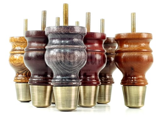 Turned wood furniture feet - turned,