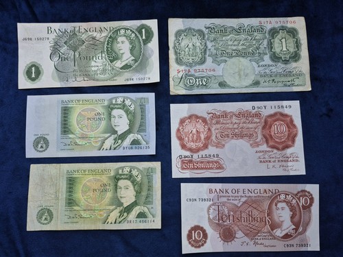 British old banknotes job lot - british,