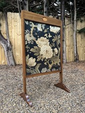 Antique Fire Screen Guard Oak