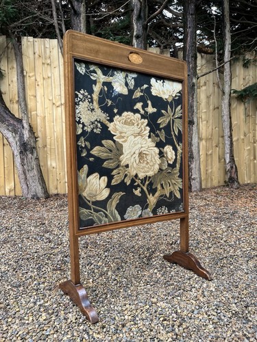 Antique fire screen - fire, oak