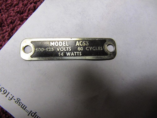 Collaro model tag ac53 - model,