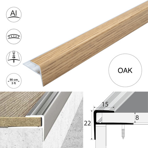 Aluminium stair nosing wood - aluminium,
