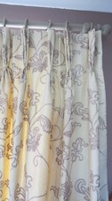 Gorgeous Large Vintage Colefax & Fowler Embroidered Linen Interlined Curtains