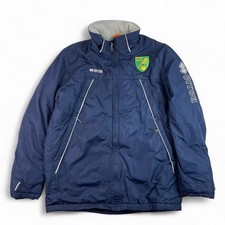 Errea Norwich City FC Padded Fleece Lined Training Jacket Navy Blue Large