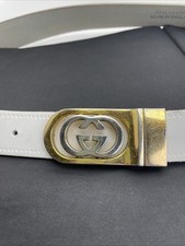 Vintage Gucci White Leather Belt Size M