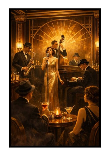 Vintage jazz club artwork - jazz, –