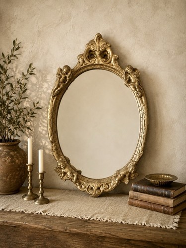 Vintage rococo cherub gilt - vintage,