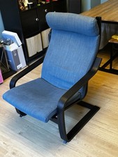Black IKEA Poang Chair With Blue Cushion Great Condition.