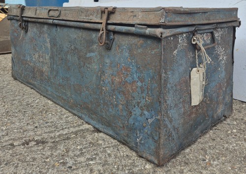 Old large metal - old, chest