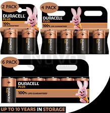 DURACELL PLUS SIZE D 100% LIFE GUARANTEE ALKALINE BATTERIES LR20 MN1300 LONG EXP
