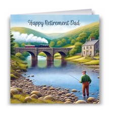 Happy Retirement Dad Greeting Card - Fishing Father