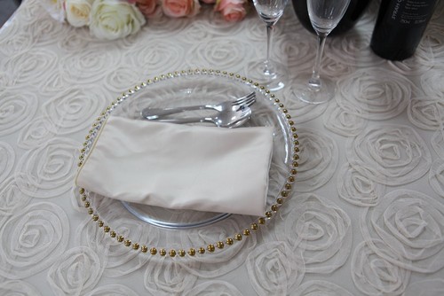 Glass beaded charger plates - beaded,