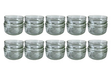 10x Decorative Glass Jars Round Apothecary 100ml Clear Small Storage Containers
