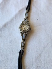 Ladies Watch Hand Winding Sterling Silver Marcasite