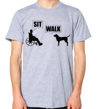 Wheelchair Disability T-Shirt Disabled Sit Walk Funny Dog Handicap Humour Top