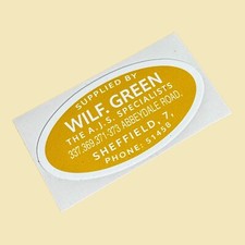 WILF GREEN MOTORCYCLE Dealer Vinyl Sticker Lambretta Vespa SX TV LI LD LI GP GS