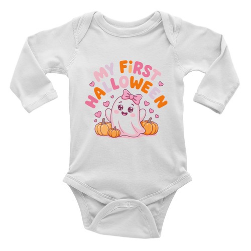 First halloween ghost pink - first,
