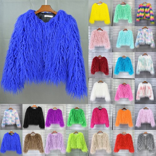 Womens shaggy faux fur fleece - faux,