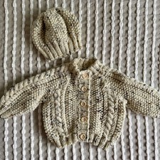 Hand Knitted Aran Cardigan and