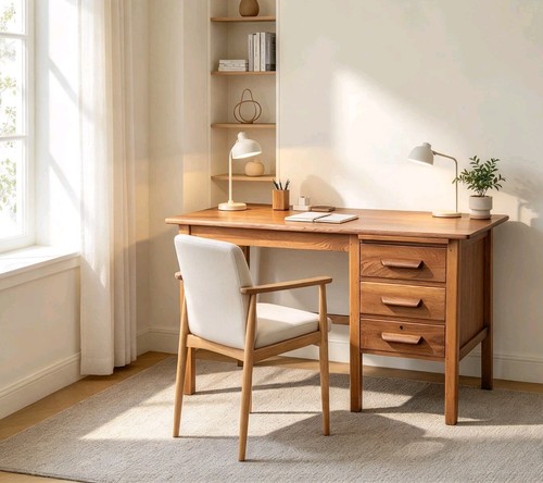 Desk solid oak with - oak,