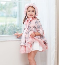 Girls Spanish Handmade Pink Checkered Dress 6yrs Girls Puffball Occasion Dress