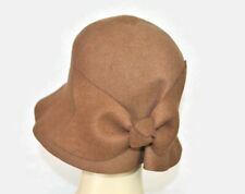 Vintage Brown Felt Cloche Hat in the 1920's Flapper Style