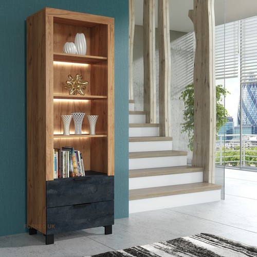 Display cabinet oak black - cabinet,
