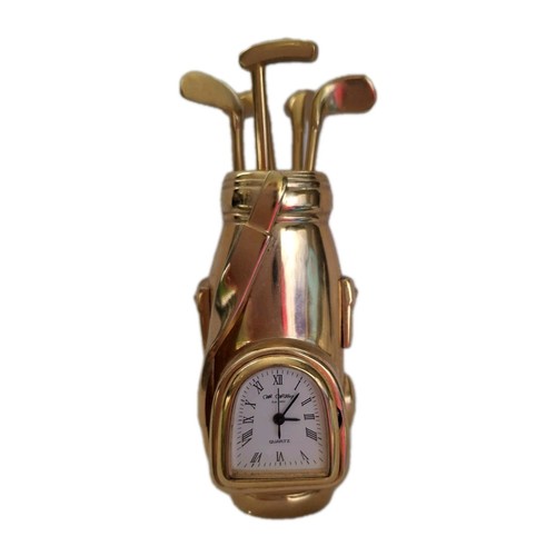 Miniature clock widdup brass - clock,