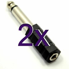 [2 pack] 3.5mm Jack Socket to 6.35mm 1/4 inch Mono Jack Plug adapter [003950]