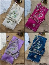 Traditional Beautiful Soft Organza Saree , Colourful Saree With Blouse 11-GP