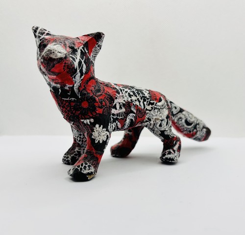 Vintage hand painted fox - vintage,