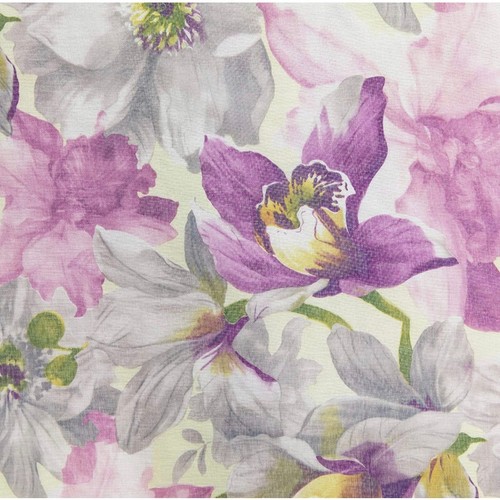Purple floral sheer curtains - sheer,