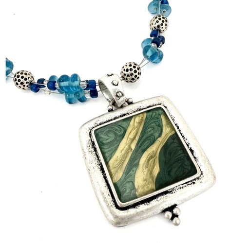 Laura ashley necklace blue - necklace,