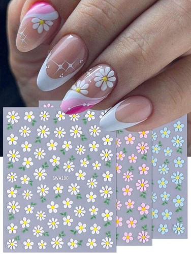 Daisy nail art stickers - nail,