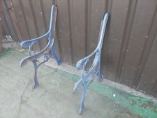 Pair of Vintage  Decorative Ornate Cast Iron Metal Garden Bench ends Ref ct