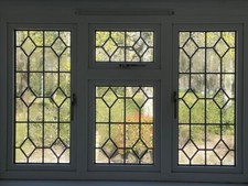 WINDOW DORMER WHITE UPVC DOUBLE GLAZED 4 PANES LEADED QUEEN ANNE STYLE 149x98CM