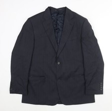 Lanificio Cerruti Mens Blue Striped Wool Jacket Suit Jacket Size 40 Regular