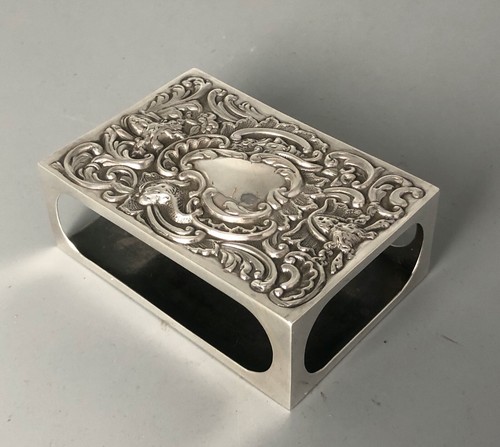 Victorian silver match - silver, box